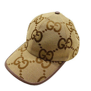 Gucci Men's Jumbo GG Canvas Baseball Cap (681264) in Camel, Ebony, and Brown,...